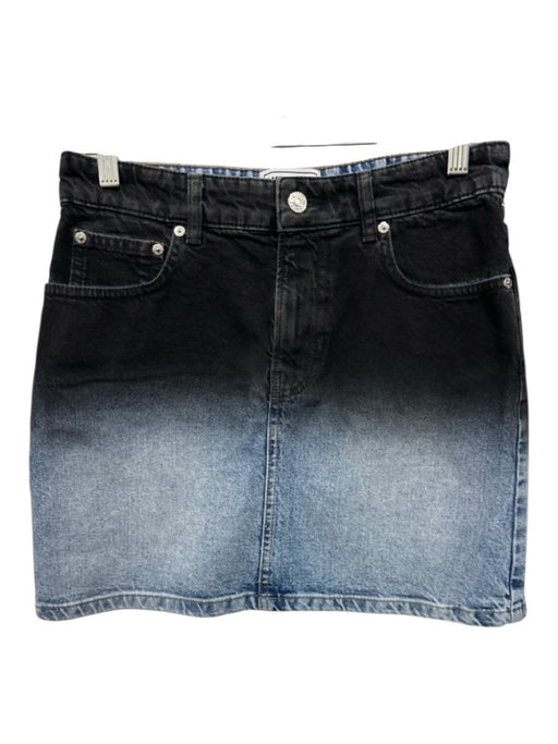 Moschino Jeans Size 26 Black Wash Cotton Denim Light Wash Ombre Mini Skirt Black Wash / 26
