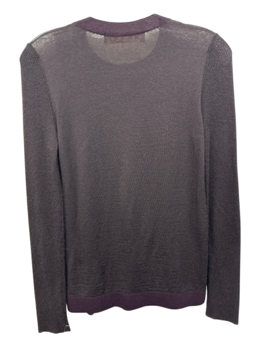 Marni Size 38 Burgundy & Brown Cashmere Blend Long Sleeve Color Block Cardigan Burgundy & Brown / 38