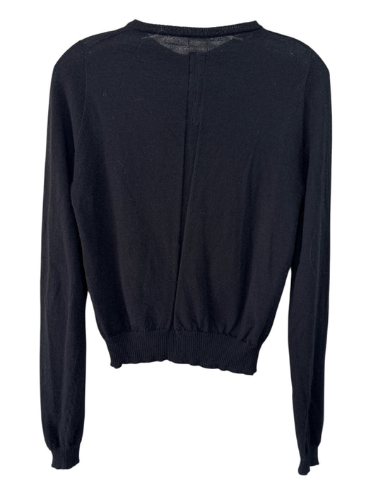 Rick Owens Size XS Black Wool Long Sleeve Ribbed Detail Knit Sweater Black / XS