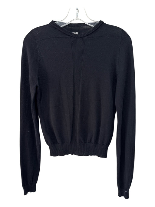 Rick Owens Size XS Black Wool Long Sleeve Ribbed Detail Knit Sweater Black / XS