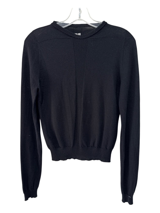 Rick Owens Size XS Black Wool Long Sleeve Ribbed Detail Knit Sweater Black / XS
