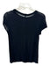 Rick Owens Size 6 Black Viscose Blend Cap Sleeve Back Seam Tee Top Black / 6