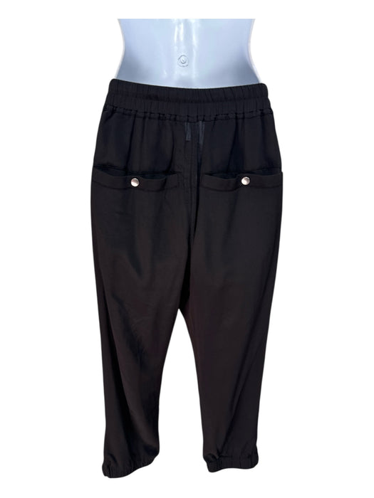 Rick Owens Size 2 Black & Gray Acetate Blend Elastic Drawstring Waist Pants Black & Gray / 2
