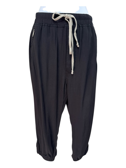 Rick Owens Size 2 Black & Gray Acetate Blend Elastic Drawstring Waist Pants Black & Gray / 2
