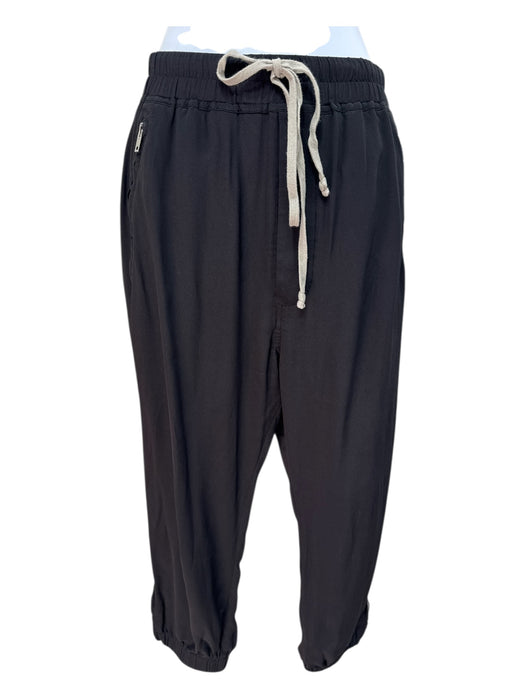 Rick Owens Size 2 Black & Gray Acetate Blend Elastic Drawstring Waist Pants Black & Gray / 2