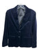 Theory Size 6 Navy Blue Cotton Blend Two Button Velvet Flap Pockets Jacket Navy Blue / 6