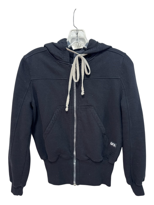 Rick Owens DRKSHDW Size XS Black Cotton Long Sleeve Zip Front Pockets Jacket Black / XS