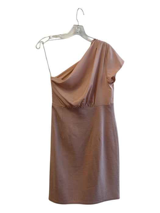 Susana Monaco Size 8 Pink 100% Wool Mixed Fabric One Shoulder Side Zip Dress Pink / 8