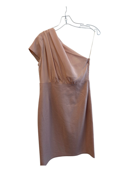 Susana Monaco Size 8 Pink 100% Wool Mixed Fabric One Shoulder Side Zip Dress Pink / 8