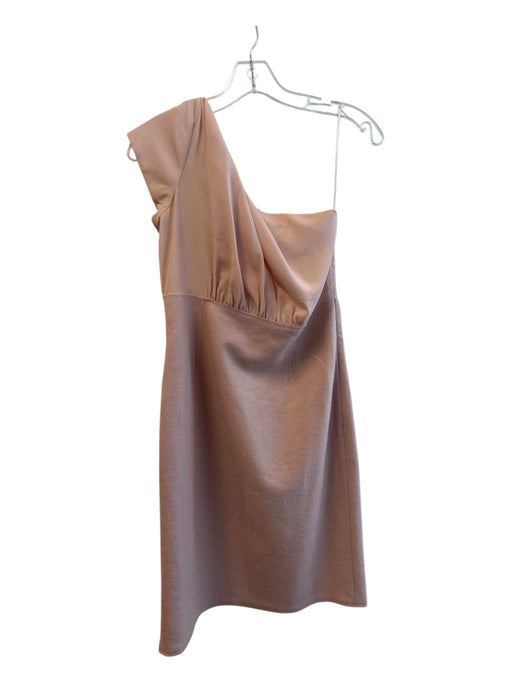 Susana Monaco Size 8 Pink 100% Wool Mixed Fabric One Shoulder Side Zip Dress Pink / 8