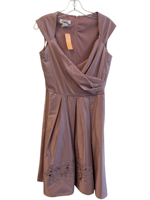 Patra Size 8 Light Mauve Polyester Sleeveless Embellished V Neck Dress Light Mauve / 8