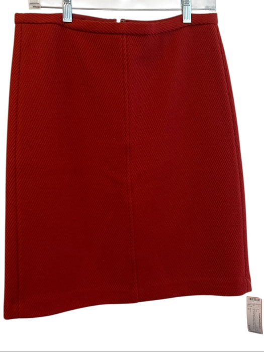 Theory Size 6 Burnt Orange wool & acrylic blend Back Zip Shell Knee length Skirt Burnt Orange / 6