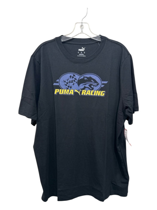 Puma NWT Size XL Black Cotton Blend logo T shirt Crew Men's Short Sleeve Black / XL