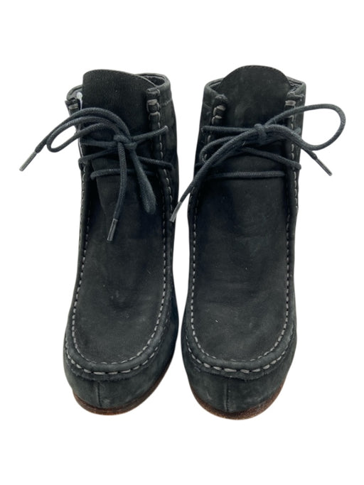 Dolce Vita Shoe Size 8.5 Black & Brown Suede Upper Stitch Detail Lace Up Booties Black & Brown / 8.5