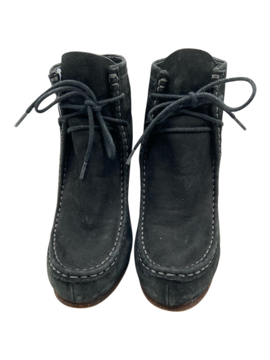 Dolce Vita Shoe Size 8.5 Black & Brown Suede Upper Stitch Detail Lace Up Booties Black & Brown / 8.5