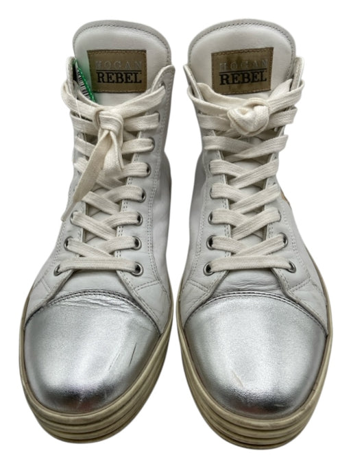 Hogan Shoe Size 38.5 White, Multi & Metallic Leather Upper Sequined Sneakers White, Multi & Metallic / 38.5