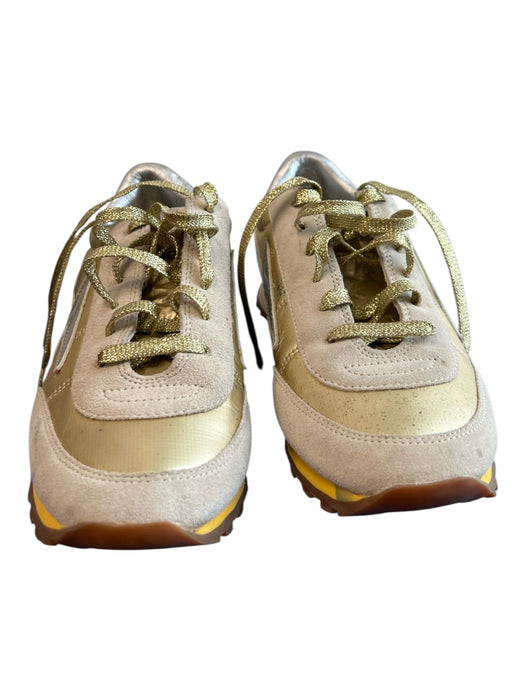 Marc Jacobs Shoe Size 38 Gold & Silver Leather Suede Low Top lace up Shoes Gold & Silver / 38