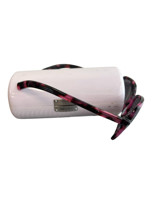 Jimmy Choo Pink & Black Plastic Tortoise shell Round Lens Oversized Sunglasses Pink & Black