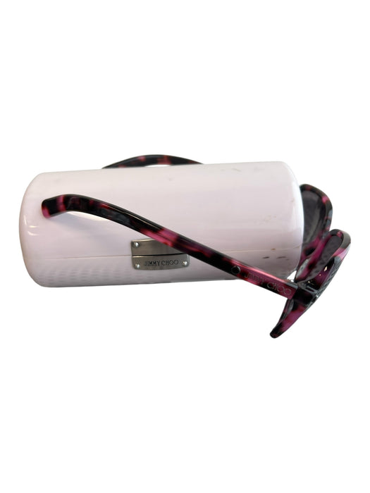 Jimmy Choo Pink & Black Plastic Tortoise shell Round Lens Oversized Sunglasses Pink & Black