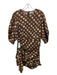 Rhode Size 10 Brown, Yellow & Orange Cotton Back Zip Half Puff Sleeve Dress Brown, Yellow & Orange / 10