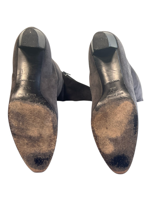 Helmut Lang Shoe Size 36.5 Storm Gray Suede Knee High Back Zip Pointed Toe Boots Storm Gray / 36.5