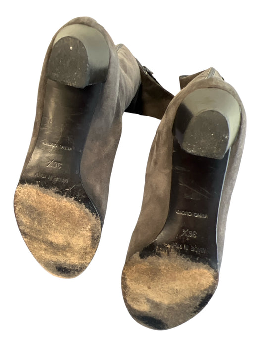 Helmut Lang Shoe Size 36.5 Storm Gray Suede Knee High Back Zip Pointed Toe Boots Storm Gray / 36.5