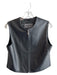 Saguaro Size M Gray Leather Round Neck Zip Front Cropped Vest Gray / M