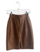 Maxima Size 2 Brown Leather Back Zip seam detail Knee Length Pencil Skirt Brown / 2
