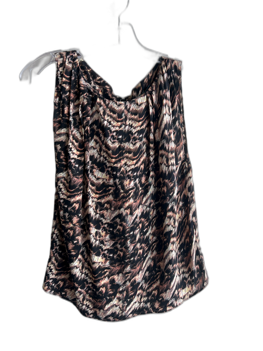 Alice + Olivia Size S Brown Silk & Spandex Wood Back Zip Sleeveless Top Brown / S