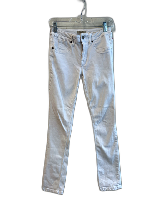 Burberry Brit Size 27 White Cotton High Rise solid color Zip Fly Skinny Jeans White / 27