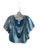 Queen of Sparkles Size S Blue Polyester Off Shoulder Sparkle Print Cropped Top Blue / S