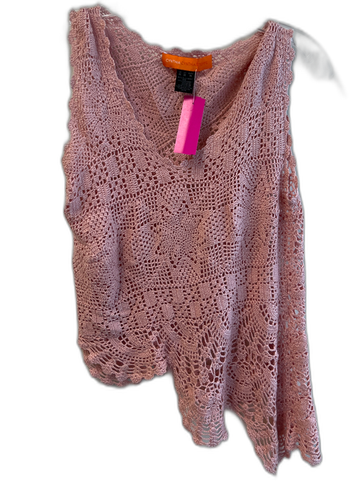 Cynthia Steffe Size M Pink Silk & Cashmere Sleeveless Knit V Neck Top Pink / M