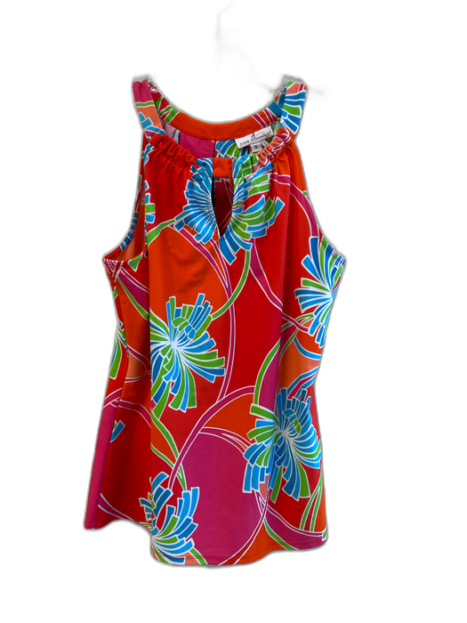 Jude Connally Size S Orange & Multi Nylon Sleeveless Floral Print Top Orange & Multi / S