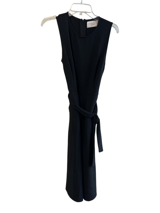 Elizabeth Crosby Size S Black No Fabric Tag Sleeveless Belted Wide Leg Jumpsuit Black / S