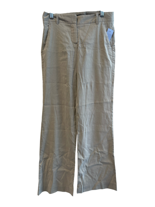 Theory Size 00 Khaki Linen Blend Stretch Wide Leg Slant Pockets Midrise Pants Khaki / 00