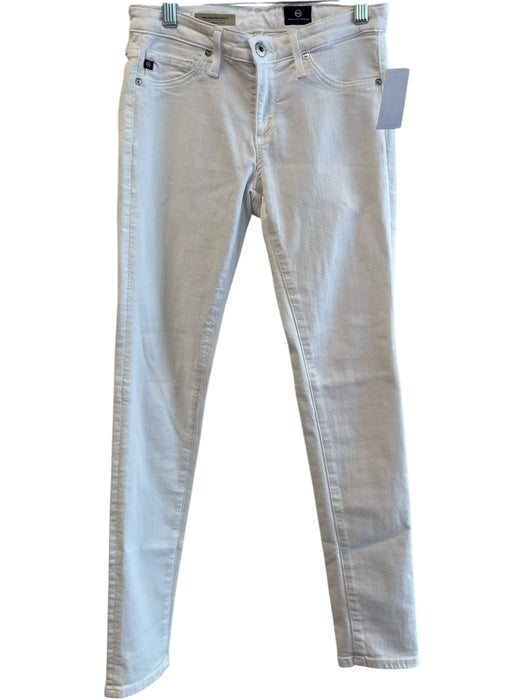 Adriano Goldschmied Size 25 White Cotton Blend Stretch Solid High Rise Jeans White / 25