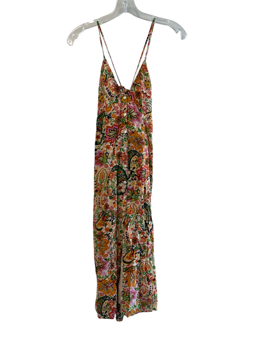BA & SH Size XS Multi Cotton Blend Spaghetti Strap Floral Button Down Dress Multi / XS