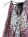 Pinko Size XS Pink Viscose Tie Detail Bandana Flowy V Neck Top Pink / XS