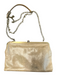 Hobo Brown Leather Gold Chain Detail Distressed Kiss Lock Dual Compartment Purse Brown / Small