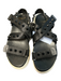 Ash Shoe Size 36 Black Leather & Canvas Platform Open Toe Velcro Strap Shoes Black / 36