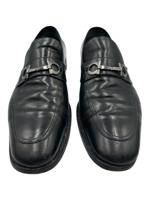 Ferragamo Shoe Size 10.5 AS IS Black Leather Solid Dress Loafer Men's Shoes Black / 10.5