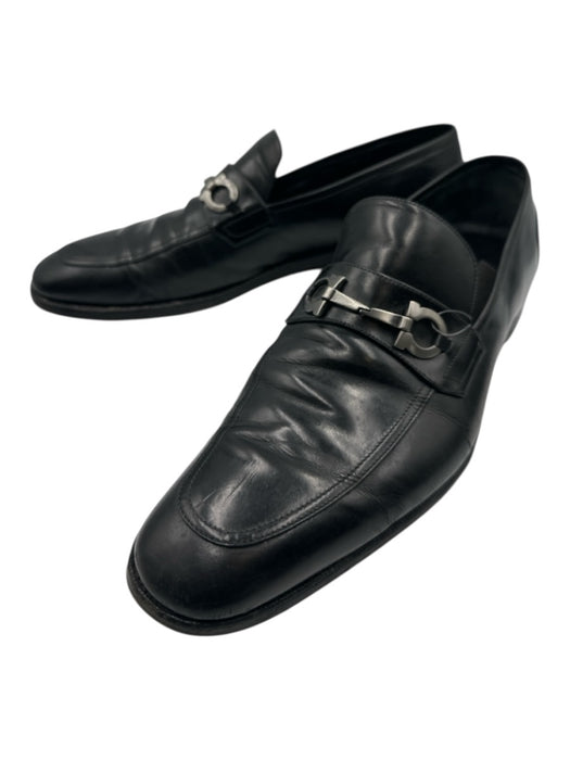 Ferragamo Shoe Size 10.5 AS IS Black Leather Solid Dress Loafer Men's Shoes Black / 10.5