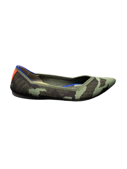 Rothy's Shoe Size 7 Camo Fabric Pointed Flats Neon Trim Flats Shoes Camo / 7