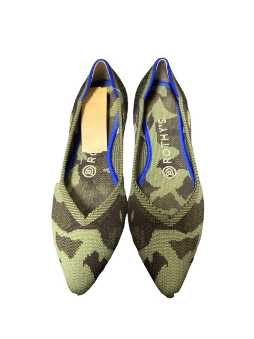 Rothy's Shoe Size 7 Camo Fabric Pointed Flats Neon Trim Flats Shoes Camo / 7