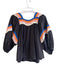 Corey lynn calter Size Small Black & Multi Cotton 3/4 Puff Sleeve Top Black & Multi / Small
