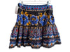 Farm Size Large Blue & Multi Cotton Side Zip Abstract Floral Tiered Skirt Blue & Multi / Large