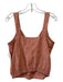 Isaac Mizrahi Size M Orange Linen Button Front Sleeveless V Neck Top Orange / M