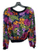 Farm Rio Size P Black & Multi Viscose Floral Button Front Cardigan Sweater Black & Multi / P