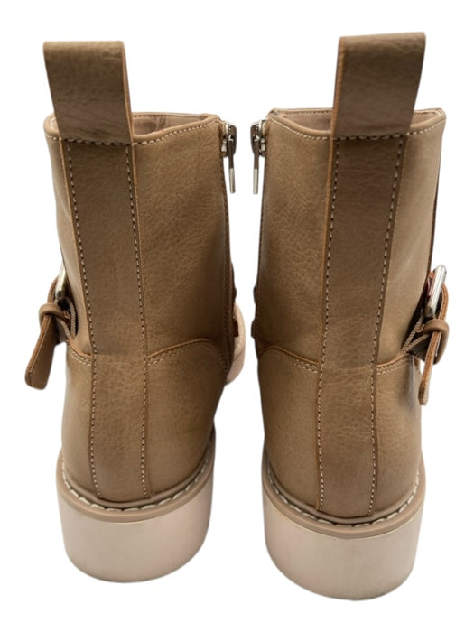 Dolce Vita Shoe Size 7.5 light brown Leather Upper Chain Detail Solid Booties light brown / 7.5