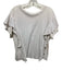 Karlie Size M Beige Cotton Ruffle Accents Round Neck short sleeve Top Beige / M